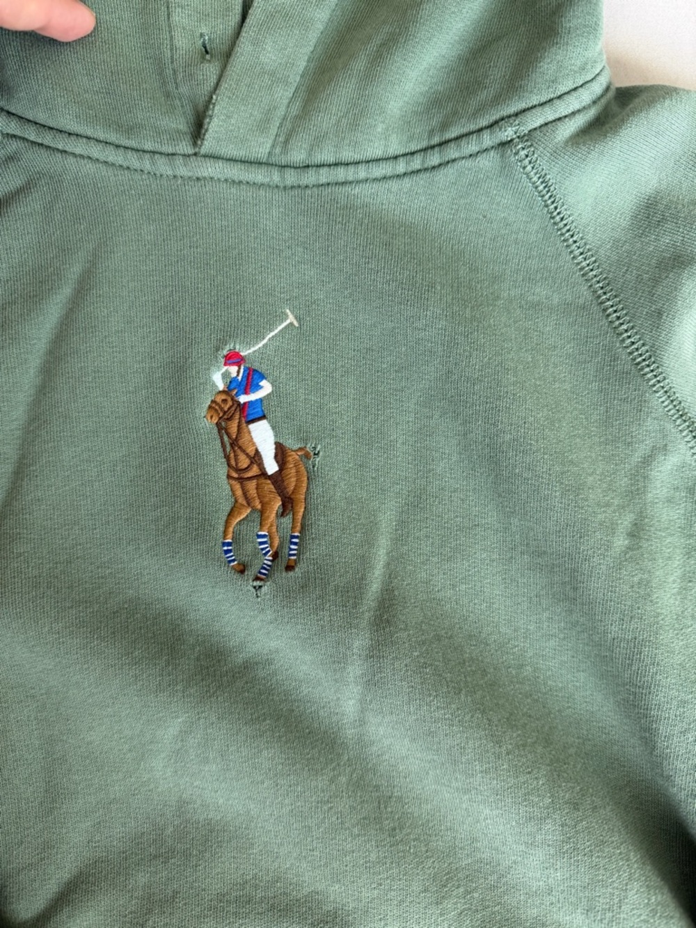Ralph Lauren Olive Green Polo Player Crewneck Hoodie - Picture 6 of 6